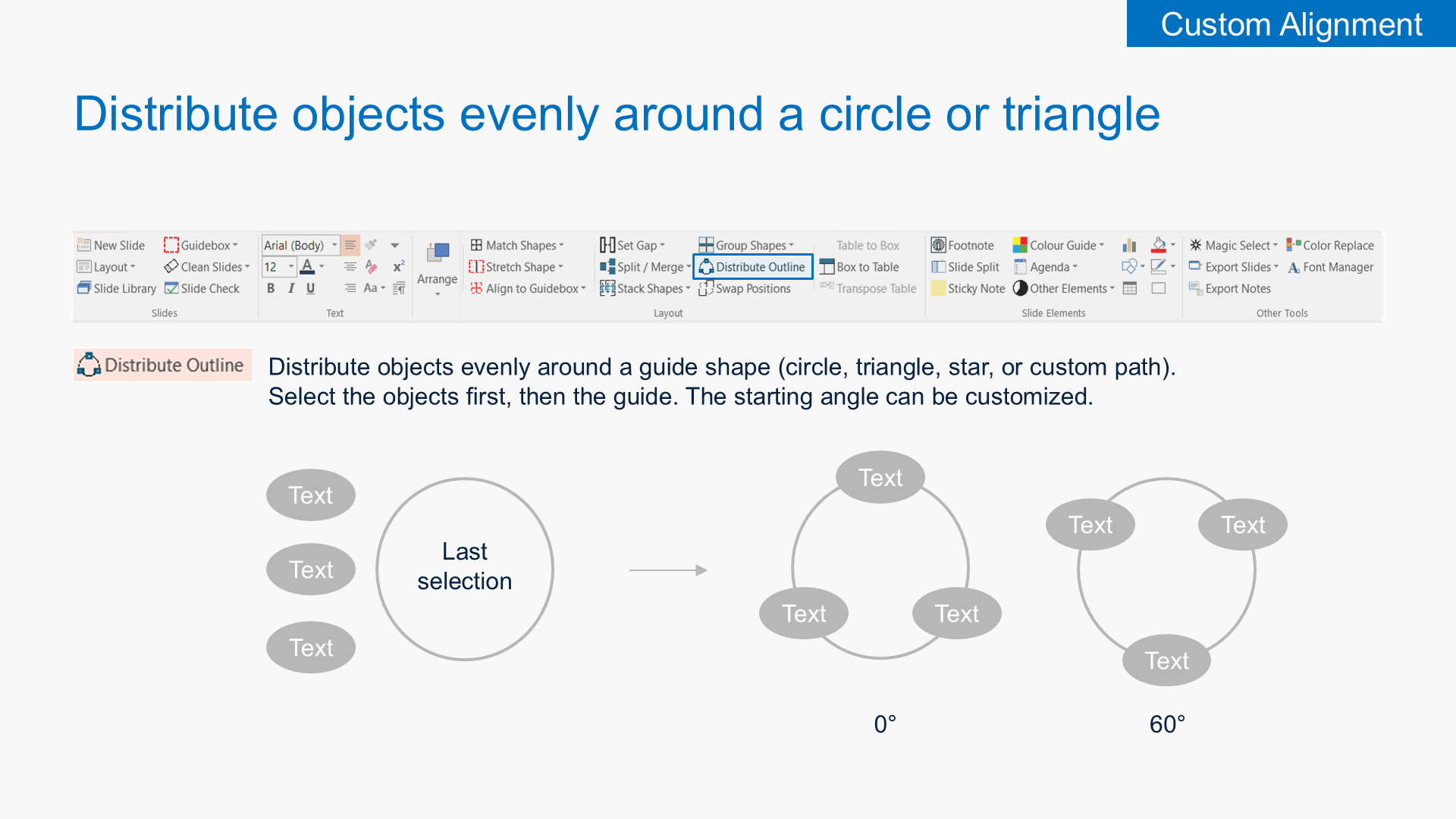 Distribute Around a Shape screenshot
