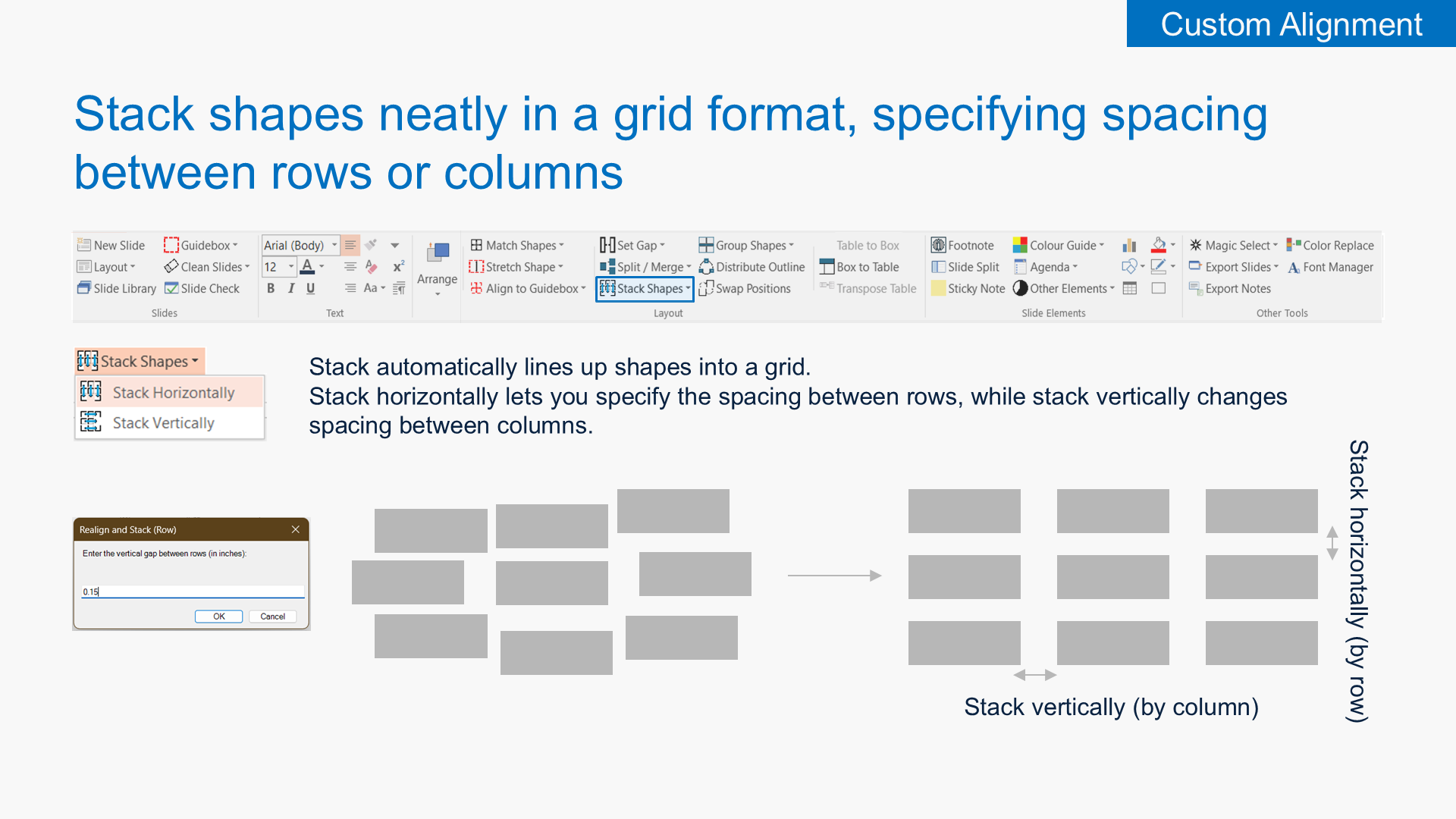Stack Shapes in a Grid screenshot